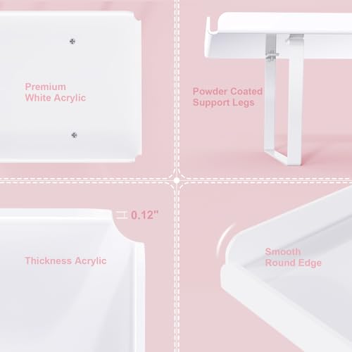Bakzon 3 Pieces Cupcake Stand Holder, White Acrylic Dessert Table Display Set with Iron Support Legs for Birthday Candy Bar Décor Weddings, Parties Events