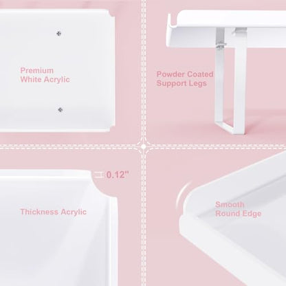 Bakzon 3 Pieces Cupcake Stand Holder, White Acrylic Dessert Table Display Set with Iron Support Legs for Birthday Candy Bar Décor Weddings, Parties Events