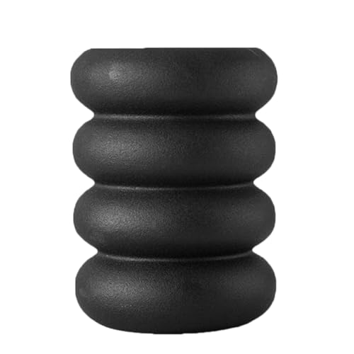 Vase Ceramic Vases for Centerpieces, White and Black Flower Vase Geometric Decor Donut Shaped Vase Modern Decorative Vases for Home Décor, Kitchen, Office or Living Room(Black B) - color: Black B