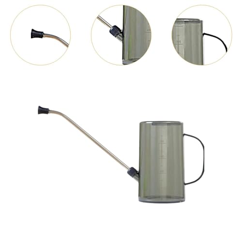 Watering Can, Indoor Long Spout Can, Portable 1L Plant Watering Device, Long Spout Can for Patio, Flowers, Office Indoor, Gray