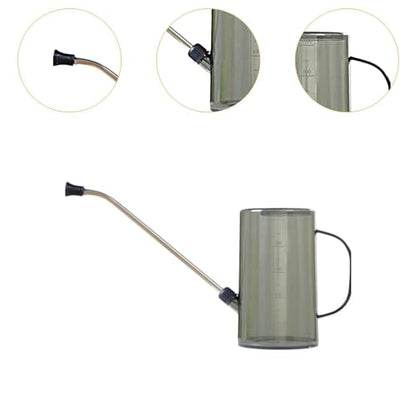 Watering Can, Indoor Long Spout Can, Portable 1L Plant Watering Device, Long Spout Can for Patio, Flowers, Office Indoor, Gray