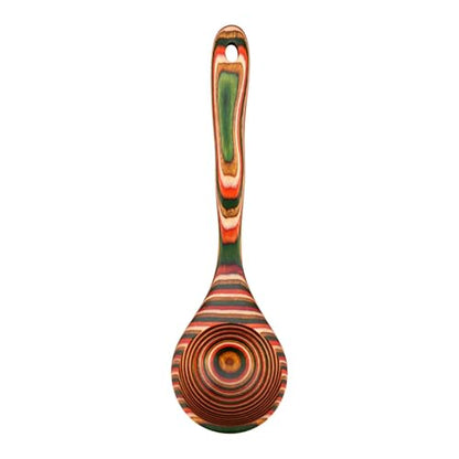 Pakkawood Ladle, Colorful Multicolor, 10.2 Inch, Hand Polished with Vegetable Oil Finish, Hanging Hole, Streamlined Design - style: 1 PCS Red & Green Ladle
