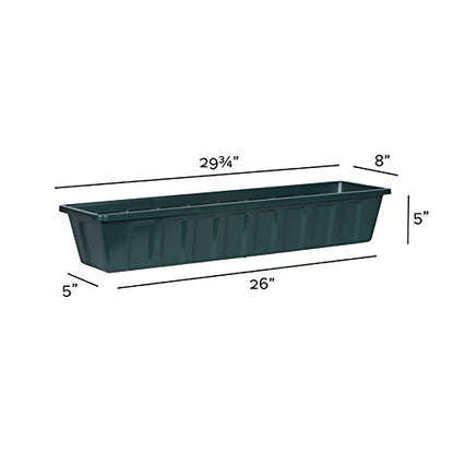 Root & Vessel Poly-Pro Plastic Flower Box Planter, Hunter Green, 30-Inch - color: Green, size: 30-Inch