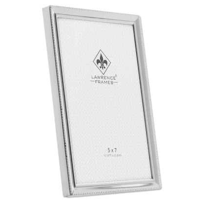 Lawrence Frames 11657 Polished Silver Plate 5x7 Picture Frame - Bead Border Design - color: Silver, size: 5X7