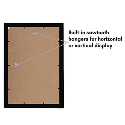 Americanflat 11x17 Picture Frame with Shatter-Resistant Glass - Set of 2 - Signature Collection - Gallery-Style Frames Made of Engineered Wood - Picture Frames for Wall Display - Black | Shatter-resistant glass, hangs vertical or horizontal, sawtooth hang