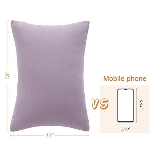 BEDSUM Toddler Pillows 13x18 Microfiber: Travel Inserts, 2 Pack, Lavender | Soft brushed microfiber, 13x18 size, 2 pillow inserts, machine washable, lightweight for daycare, travel, and home use - color: Lavender, size: 13x18 inches