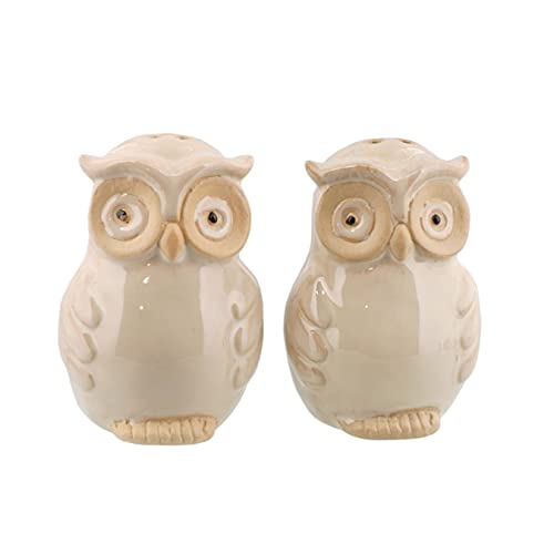 Ceramic Owl Salt and Pepper Shaker Collectors Kitchen Décor - Tan - color: Owl Tan