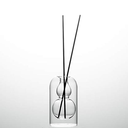 Empty Glass Fragrance Reed Diffuser Bottles,for Essential Oil, with 16pcs Black Reed Sticks,Minimalist Decor,2pcs/Set.