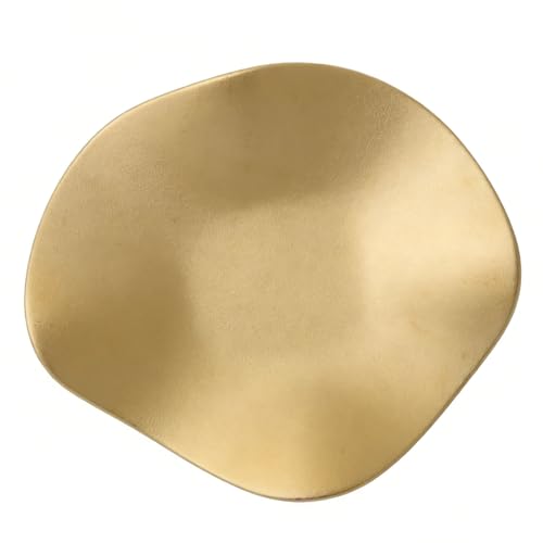 Brrnoo Elegant Frosted Ceramic Dish – Minimalist Gold-Trimmed Jewelry Tray for Rings & Trinkets, 6.7" Irregular Shape Desktop Decor - size: Gold