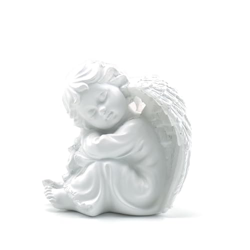 Asng Cherubs Angels Resin Garden Statue Figurine, Adorable Angel Sculpture Memorial Statue, Indoor Outdoor Home Garden Decoration (Hug Little Angel-Left) - size: Hug little angel-left