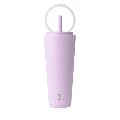 REDUCE Halo 32 oz Stainless Steel Vacuum Insulated Tumbler - Spill Proof Travel Mug with Flip Handle Lid - Keeps Drinks Cold for 32 Hrs - Dishwasher Safe - Cupholder Friendly - Lilac Bud - color: Lilac Bud, size: 32 Ounces
