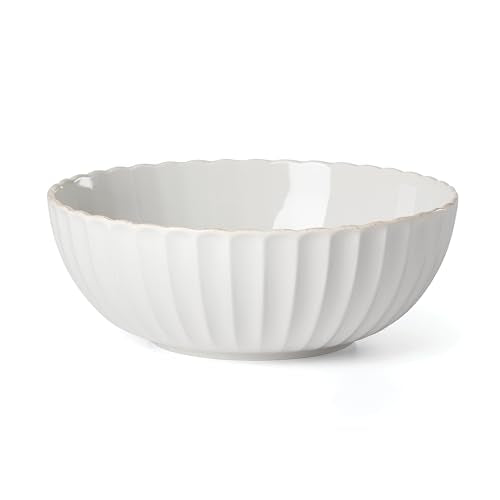 Lenox French Perle Scallop Serving Bowl, 3.60 LB, White - style: Serving Bowl White