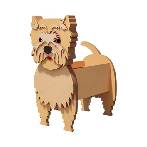 Creative PVC Dog Decoration Planters Cairn Terrier Cute Animal Shape Bonsai Holder Art Planter Pot Suitable for Villa Indoor and Outdoor Plants Decorative Ornaments 13.38 * 9.45in - color: Cairn Terrier, size: 34*24cm/13.38*9.75in