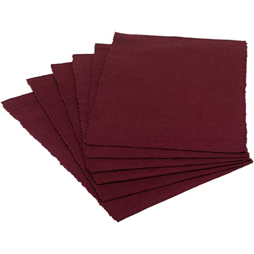 DII Basic Everyday Ribbed Tabletop 100% Cotton, Placemat Set, 13x19, BlackBerry, 6 Piece - color: Blackberry, size: 13x19"