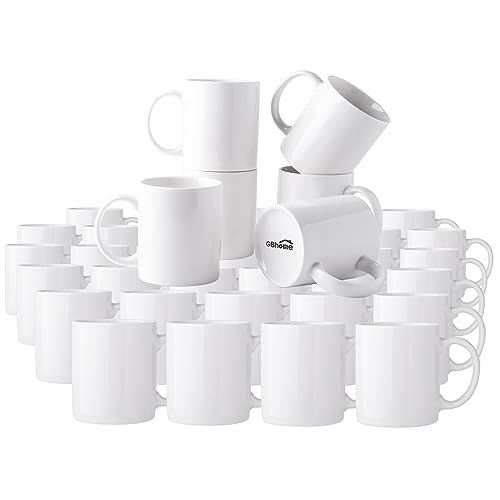 GBhome White Coffee Mugs Set of 36, 12 oz Ceramic Coffee Cups | Classic COffee Mugs for Home,Office&Restaurant,Tea/Espresso/Cappuccino. Dishwasher&Microwave Safe - color: Off White 1, size: 12 oz (36 Piece Set)