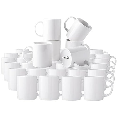 GBhome White Coffee Mugs Set of 36, 12 oz Ceramic Coffee Cups | Classic COffee Mugs for Home,Office&Restaurant,Tea/Espresso/Cappuccino. Dishwasher&Microwave Safe - color: Off White 1, size: 12 oz (36 Piece Set)