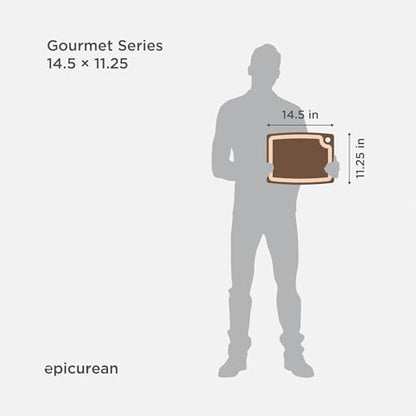 Epicurean Gourmet Series 14.5" × 11.25" Cutting Board in Nutmeg/Natural - color: Nutmeg/Natural, size: 14.5"L x 11.3"W