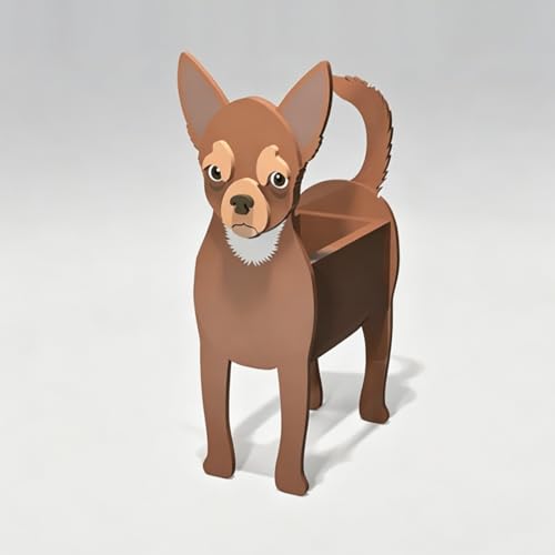 Creative PVC Dog Decoration Planters Badger Flowerpot Cat Cute Animal Shape Bonsai Holder Art Planter Pot Suitable for Villa Indoor and Outdoor Plants Decorative Ornaments 9.45 * 7.09in - color: Badger Flowerpot Cat, size: 24*18cm/9.45*7.09in