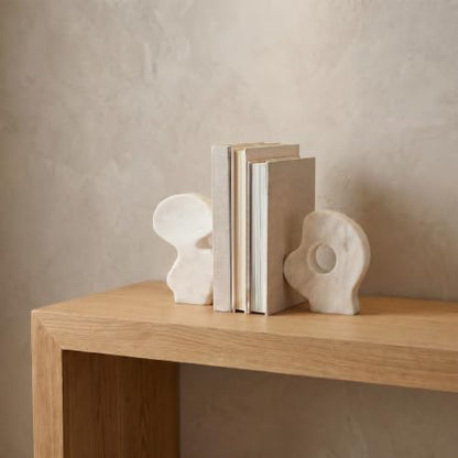 Decorative Abstract Marble Sculptures, Set of 2 Styles, White