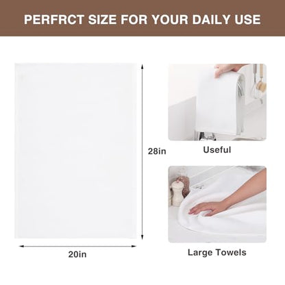 Homaxy 100% Cotton Oversized Waffle Weave Kitchen Towels 8-Pack, White | 20 x 28 Inches, Ultra Soft Absorbent Dish Towels, Quick Drying Large Cleaning Towels - color: White, size: 20 X 28 - 8 Pack