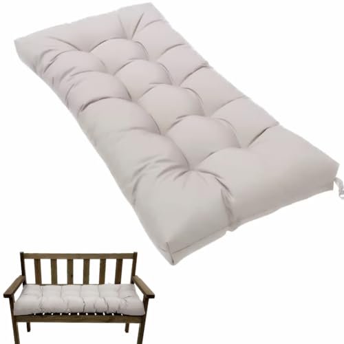 Waterproof Bench Cushions for Outdoor/Indoor Furniture,Tufted Patio Bench Seat Cushion, Swing Seat Cushion,Garden Loveseat Cushions,Waterproof Cushions for Lounger Garden (Light Gray, 47.2x19.7in) - color: Light Gray, size: 47.2x19.7in