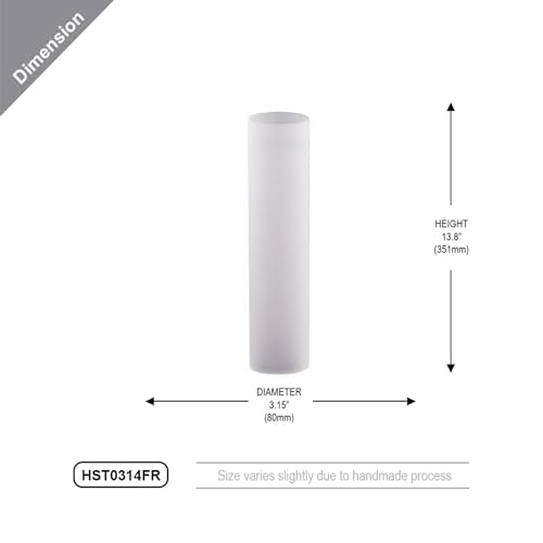 WGVI Hurricane Candle Holder Sleeve, W: 3", Ht: 14", Frosted Glass Cylinder Open Both Ends, Chimney Tube Shade, 2 Pieces - color: Frosted, size: 3x14"H