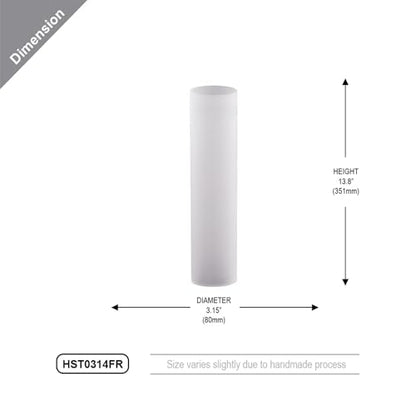 WGVI Hurricane Candle Holder Sleeve, W: 3", Ht: 14", Frosted Glass Cylinder Open Both Ends, Chimney Tube Shade, 2 Pieces - color: Frosted, size: 3x14"H
