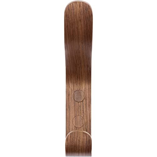 Plywood Wall Hooks Set of 4 Wood Coat Hooks Hanging Clothes Hats Robes Towels Wooden (Walnut) - color: Walnut