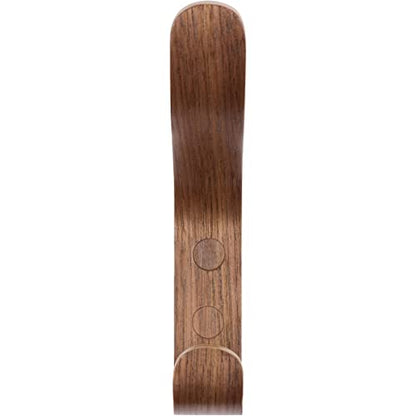 Plywood Wall Hooks Set of 4 Wood Coat Hooks Hanging Clothes Hats Robes Towels Wooden (Walnut) - color: Walnut