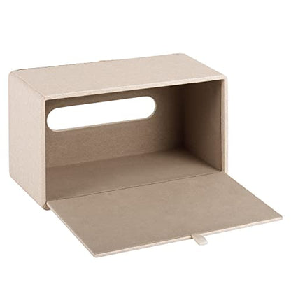 Fashion Leather Tissue Box Holder,Rectangular Tissue Box Cover for Bathroom Dresser Night Stand,Napkin Box Drawer Paper Dispenser,Home Office car Tissue Holder with Magnetic Bottom (Beige) - color: Beige