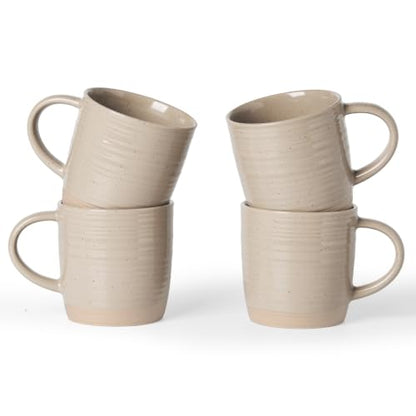 famiware Coffee Mugs Set of 4, 13 oz Mug Set, Ceramic Cup Set with Handle | Stoneware Mug for Coffee, Tea, Latte, Cappuccino, Microwave and Dishwasher Safe, Constellation Series，Cinnamon Brown - color: Constellation-Cinnamon Brown, size: 4 Count (Pack of