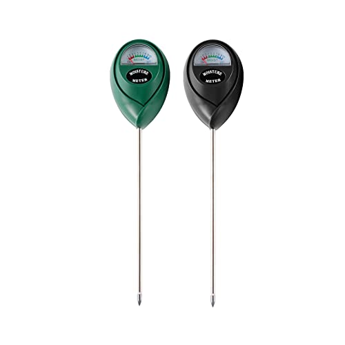 Soil Moisture Meter, 2 Pack Plant Water Meter Soil Meter Moisture Sensor Hygrometer for Indoor Outdoor Plant Care,No Battery Needed(Green + Black) - color: Multi