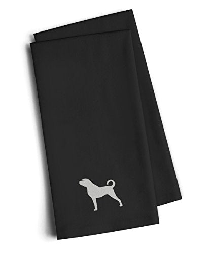 Caroline's Treasures BB3477BKTWE Anatolian Shepherd Black Embroidered Towel Set of 2 Decorative Bathroom Guest Hand Towel for Hand, Face, Tea, Dishcloth, 19 X 25, Black - color: Black, style: Anatolian Shepherd