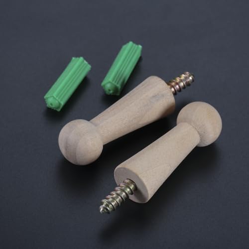 dophee 10Pcs Screw-On Solid Wooden Hook, Wall Mounted Wood Coat Hooks Shaker Peg with Screw for Hanging Jacket Towel Mug Clothes Crafts DIY Woodworking, 1.96"x0.7", Unpainted Wood | Wall Mounted Wood Coat Hooks Shaker Peg with Screw for Hanging Jacket Tow