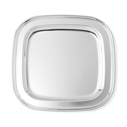 Reed & Barton Derby Silverplate Square Serving Tray, Coffee Table Decor | hand wash only | 11 x 11 inch | jewelry dish, coffee table decor, food tray, gift for women, tray decor - style: Derby Tray