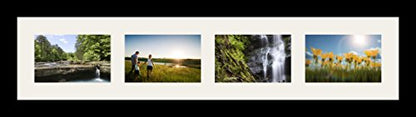 ArtToFrames Collage Photo Frame Single Mat with 4-4x6 Openings and Satin Black Frame. - color: 4 - 4x6 - (2359)