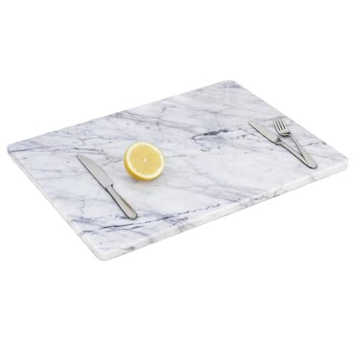 White Carrara Marble Cutting Board for Kitchen, 24 x 20 Inch Extra Large Marble Pastry Slab, Carrara White Stone Cutting Board for Dough Kneading, Baking, Rolling, Cheese - color: Carrara White, size: 24"L x 20"W
