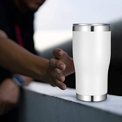 VEGOND 20oz Tumbler Stainless Steel Tumbler Cup with Lid And Straw Vacuum Insulated Double Wall Travel Coffee Mug(White 6 Pack) - color: White, size: 6 Count (Pack of 1)