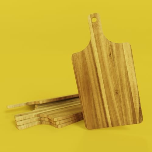 5 Pack Bulk Acacia Wood Charcuterie Boards with Handle for Catering & Events - size: 5Pcs