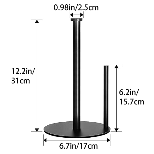 Paper Towel Holder Countertop, OBODING, Black Kitchen Paper Towel Holder Stand for Kitchen and Bathroom Organization, Stainless Steel Paper Towel Holders for Standard and Large Rolls (Matte Black) - color: Black