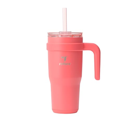 REDUCE 24 oz Stainless Steel Tumbler with Handle - Dual-Wall Vacuum Insulated Travel Mug, Sweat-Proof Lid & Reusable Straw - Keeps Drinks Cold for 24 Hrs, Fits Cupholders, Dishwasher Safe - Daiquiri - color: Daiquiri, size: 24 Ounces