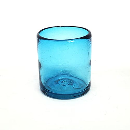 Solid Aqua Blue 9 oz Short Tumblers (set of 6), Recycled Glass, Lead-free, Toxin-Free (9oz Tumbler) - color: Aqua Blue, size: 9 oz
