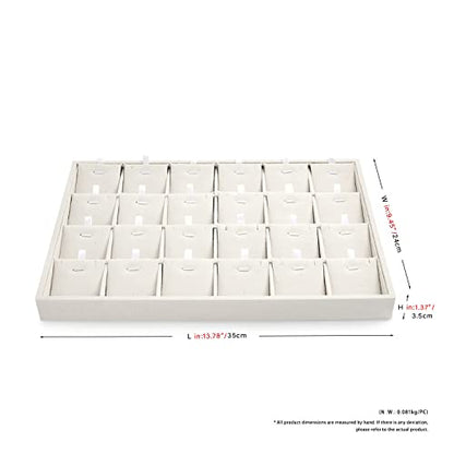 Oirlv Stockable 24 Grids Insert Jewelry Tray Pendant Earrings Storage Trays Showcase Display Organizer - size: 24 Insert Liner