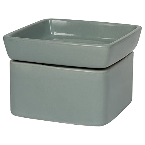 Ceramic Stoneware Electric 2-in-1 Tart Wax Oil Candle Warmer (1, Grey) - color: Gray
