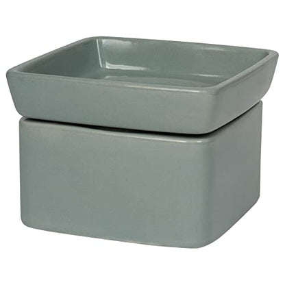 Ceramic Stoneware Electric 2-in-1 Tart Wax Oil Candle Warmer (1, Grey) - color: Gray