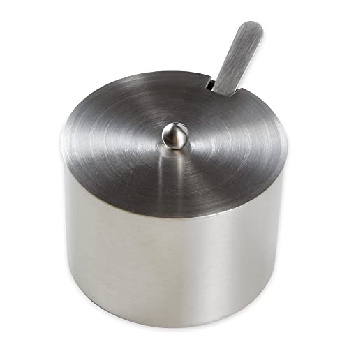 RSVP International Endurance Kitchen Collection Salt Cellar Set with Spoon, 4-Ounce, Brushed Stainless Steel - size: 0.1 Quarts