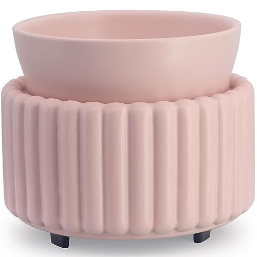 VICTORIA AROMA Ceramic Wax Melt Warmer 3-in-1 Wax Warmer for Scented Wax - Electric Fragrance Burner for Home, Office, Bedroom - Gift & Décor - color: Pink