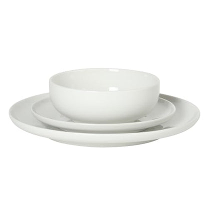 Gibson Home Havenstone 12-Piece Porcelain Dinnerware Set – Dinner Plates, Salad Plates & Bowls, Classic White Everyday Dish Set for Home, Kitchen, Microwave & Dishwasher Safe - color: White (Havenstone)