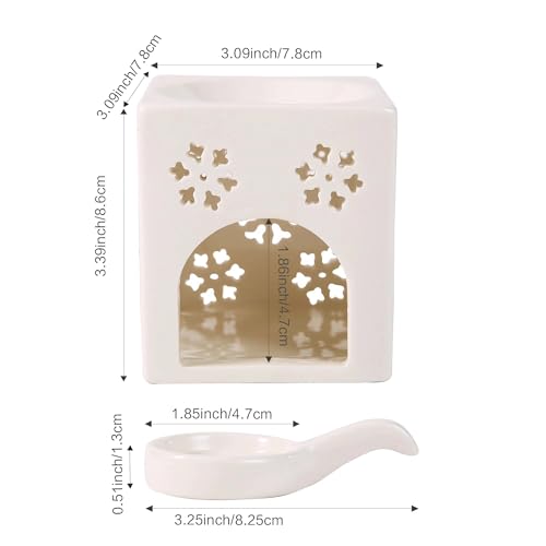 Essential Oil Burner for Scented Oil, Oil Warmer, Tealight Waxmelt Warmer, Candle Diffuser, Tea Light Holder, Square