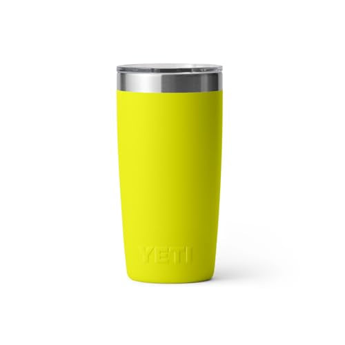 YETI Rambler 10 oz Tumbler, Stainless Steel, Vacuum Insulated with MagSlider Lid, Firefly Yellow | Vacuum Insulated - color: Firefly Yellow